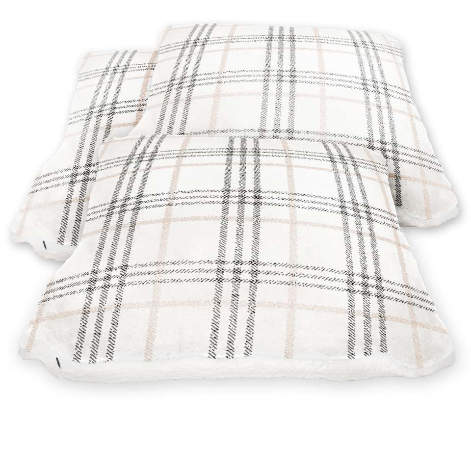 Rutig sherpakuddfodral 3-pack