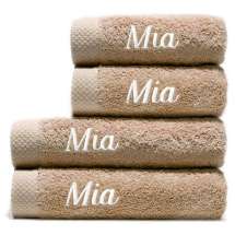 2 badehåndklær 70x140 cm og 2 håndklær 50x100 cm