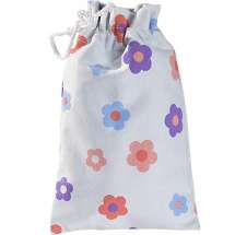 Smykkepung med muntre blomster. 